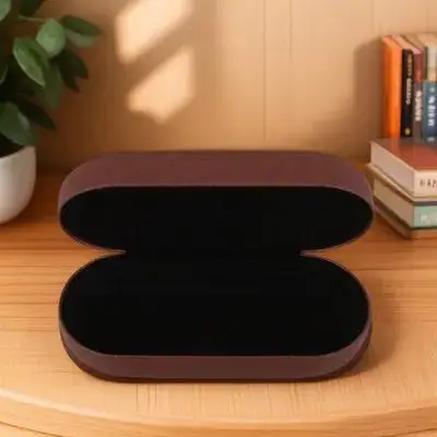 

Glasses Case Hard Shell Large Eyeglass Case Portable Sunglasses Protector Brown Fit Most Oversized Sunglasses Travel Outdoor