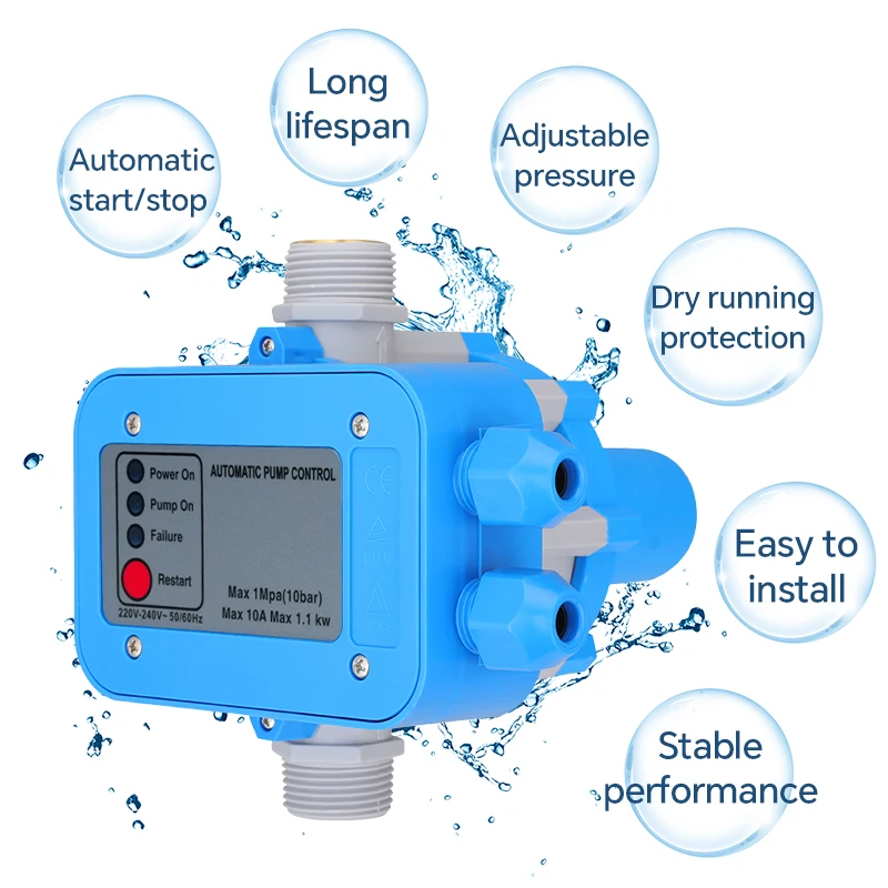 

Automatic water pressure controller IP65 rated 0.05% -0.2% accuracy 110-240V 10 bar maximum pressure custom OEM/ODM small