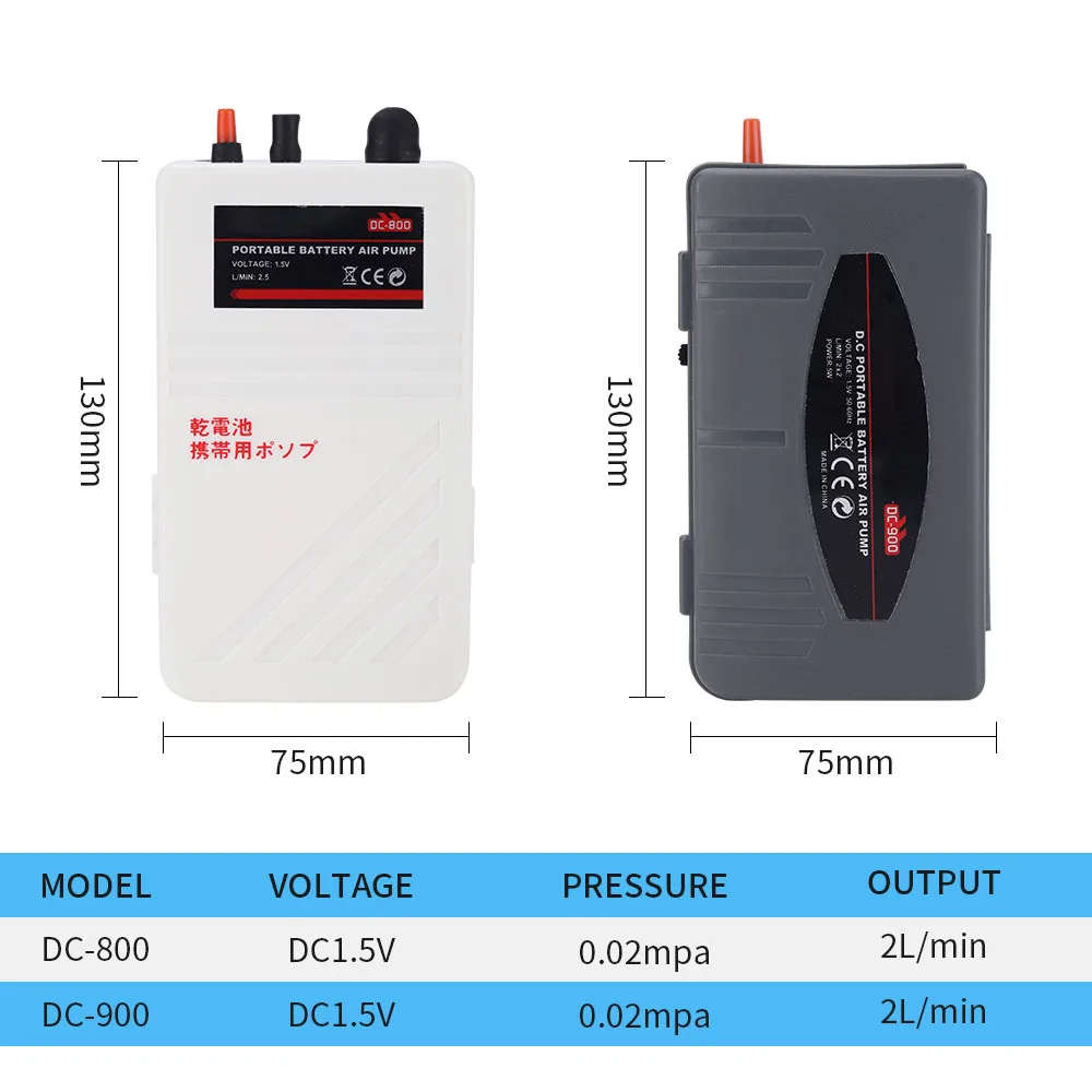 Portable Aquarium Air Pump Battery Power Oxygen Pump For Outdoor Fishing 2L/Min Fish Tank Ultra-Quiet Aquatic Backup Pump