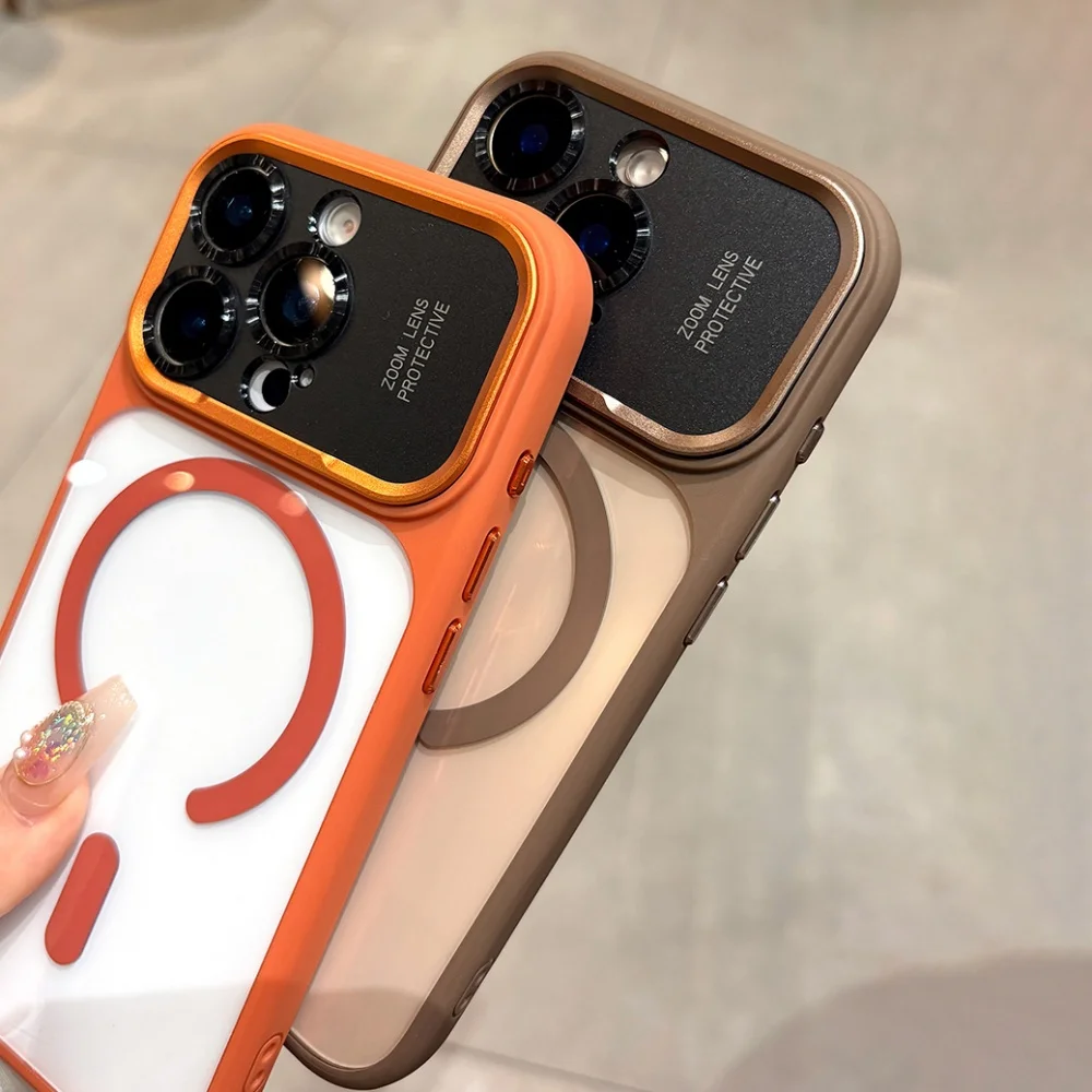 Armor Magnetic Clear PC Shockproof Cover For iPhone 17 Pro Max Air for Magsafe Phone Case for iPhone 18 14 15 12 16 Pro Max Cap