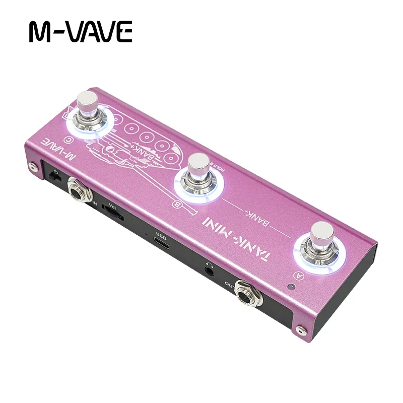 M-VAVE tank mini pedal de guitarra com efeito multic, suporte para gravação ir e otg, cabine embutida, amp, mod, fx, efeitos de atraso e reverberação