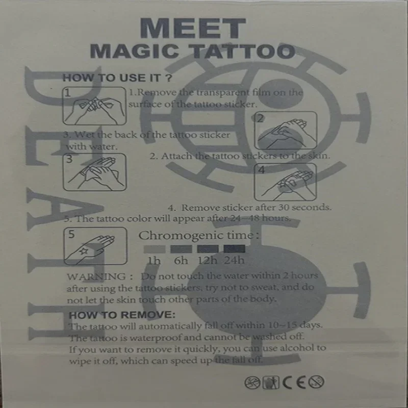 Anime Trafalgar D Water Law Cosplay Tattoo Waterproof Temporary Character Prop Letter Stickers Fashion  Party Accessories Gift