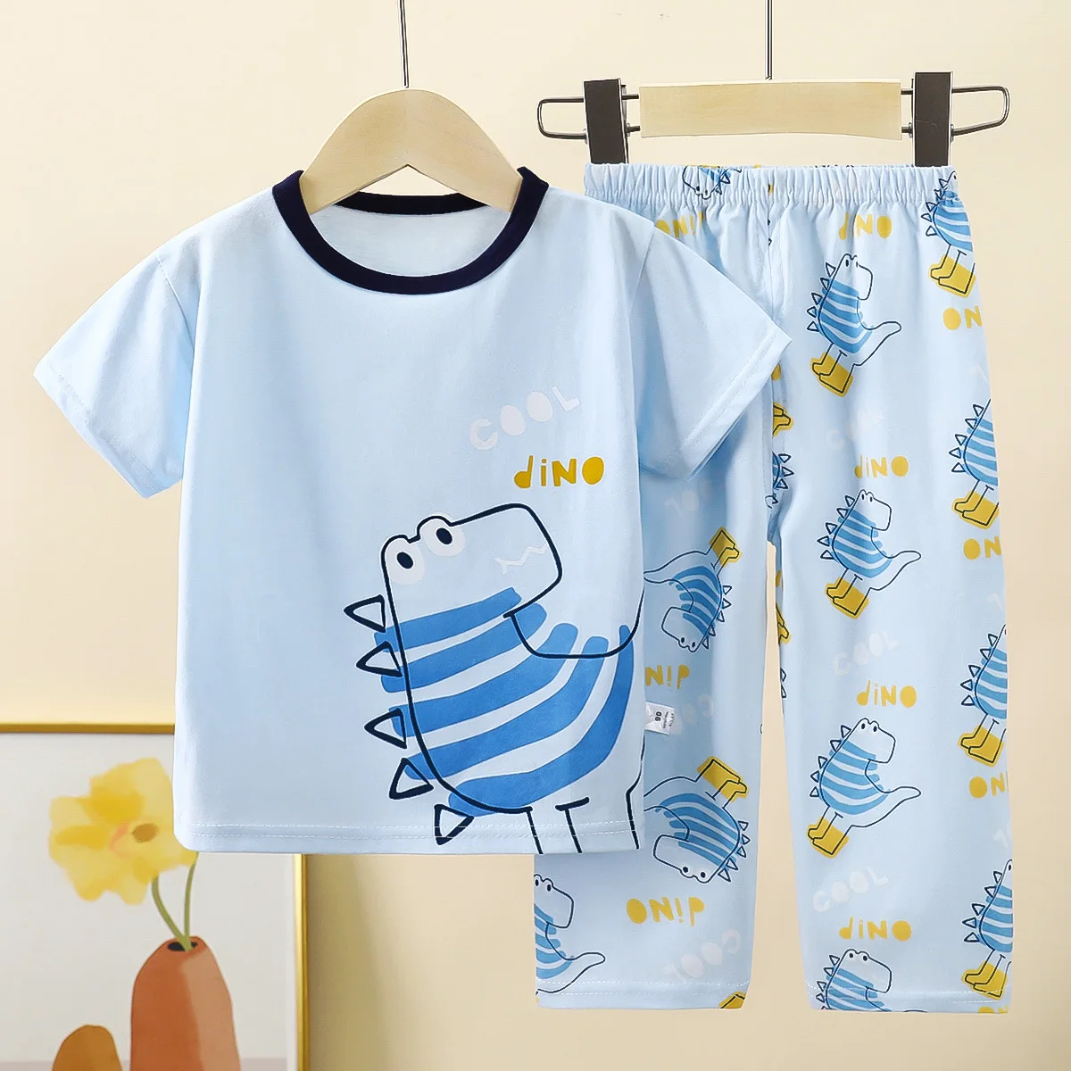Kids Clothes Children's Set Short Sleeve Cotton Summer Baby Pajamas Set Children's Clothing Loungewear Outfit Cartoon Design image 3