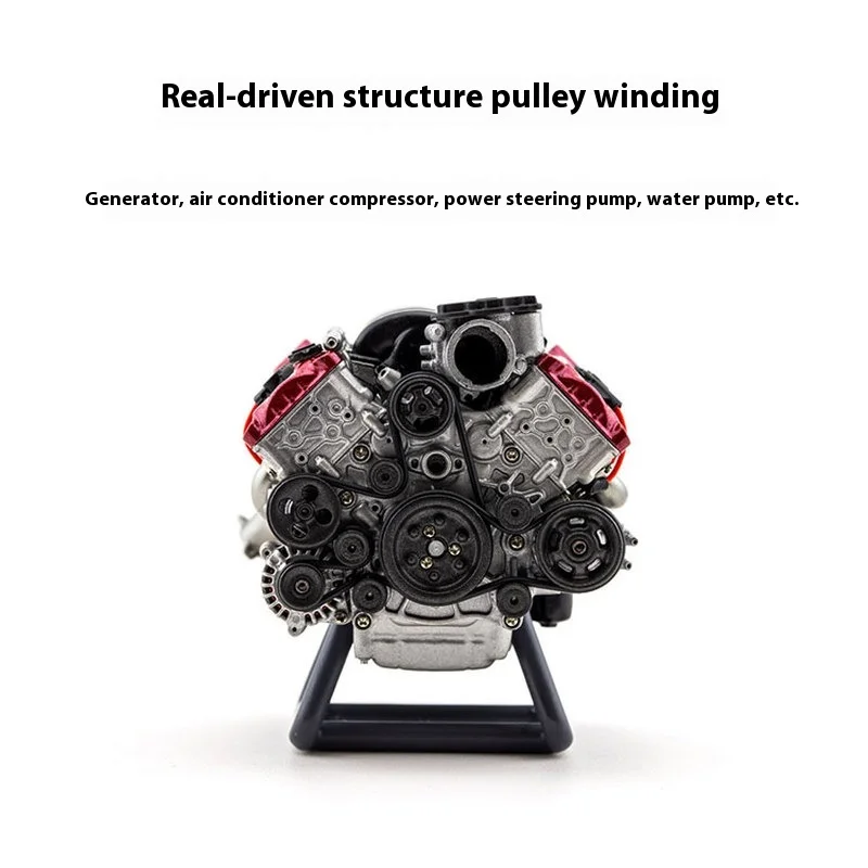 Mad Rc Telecomando Accessorio per auto Simulazione V8 Motore di pressurizzazione Ax90104 Scx10 Seconda generazione Capra Vs4-10 Pro Ultra