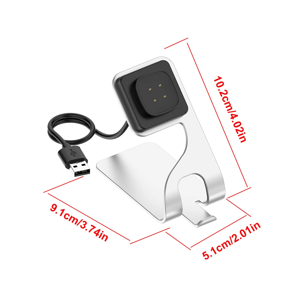 Carregador magnético de substituição, cabo de carregamento usb, adaptador de doca para fitbit ace lte/sense/sense 2/versa 3/versa 4