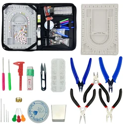 Bandeja de cuentas con diseño flocado, juego de tablero para la fabricación de joyas, Kit de reparación, bricolaje, pulsera, collar, herramienta de medición artesanal, organizador de joyeros