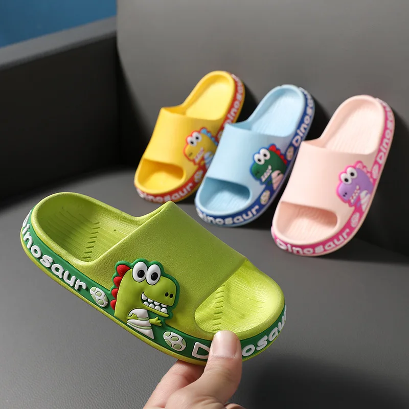 Summer Children Slippers Home Boy Girl Slides Cartoon Cute Flip Flops Indoor Outdoor Bathroom Non-slip Sandals Soft Bottom Shoes