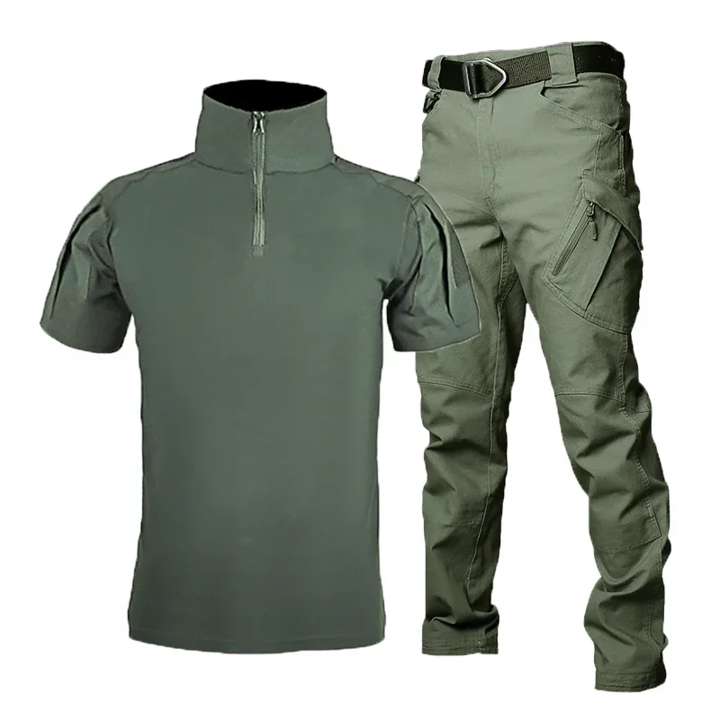 Conjunto de uniformes militares multicam para hombre, equipo táctico negro, entrenamiento deportivo al aire libre, caza