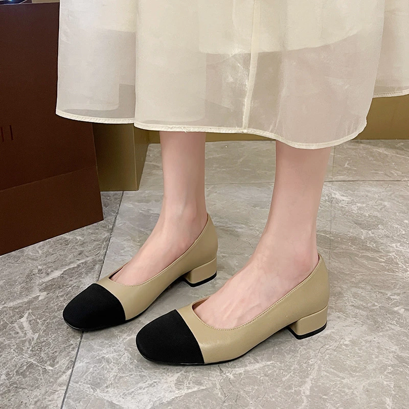 

Туфли женские на квадратном каблуке, элегантные туфли ручной работы с юбкой, 2024