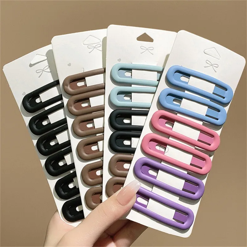 

6pcs/set Woman Matt BB Clips Solid Color Hairpins Hair Clip Girls Hair Accessories