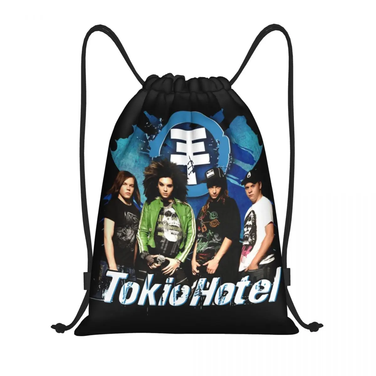 Mochila de cordão personalizada para esportes de ginástica, sacos leves para viajar, Pop Rock Band Tokio Hotel, homens e mulheres