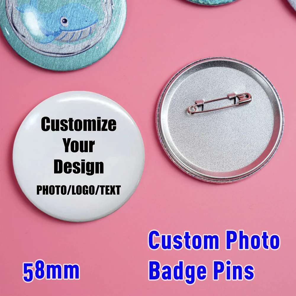 Diy Round Badges Personalized Handmade Brooches custom Photo Handwriting Text or Graphic Pins Accessory Gifts for Kids Girls
