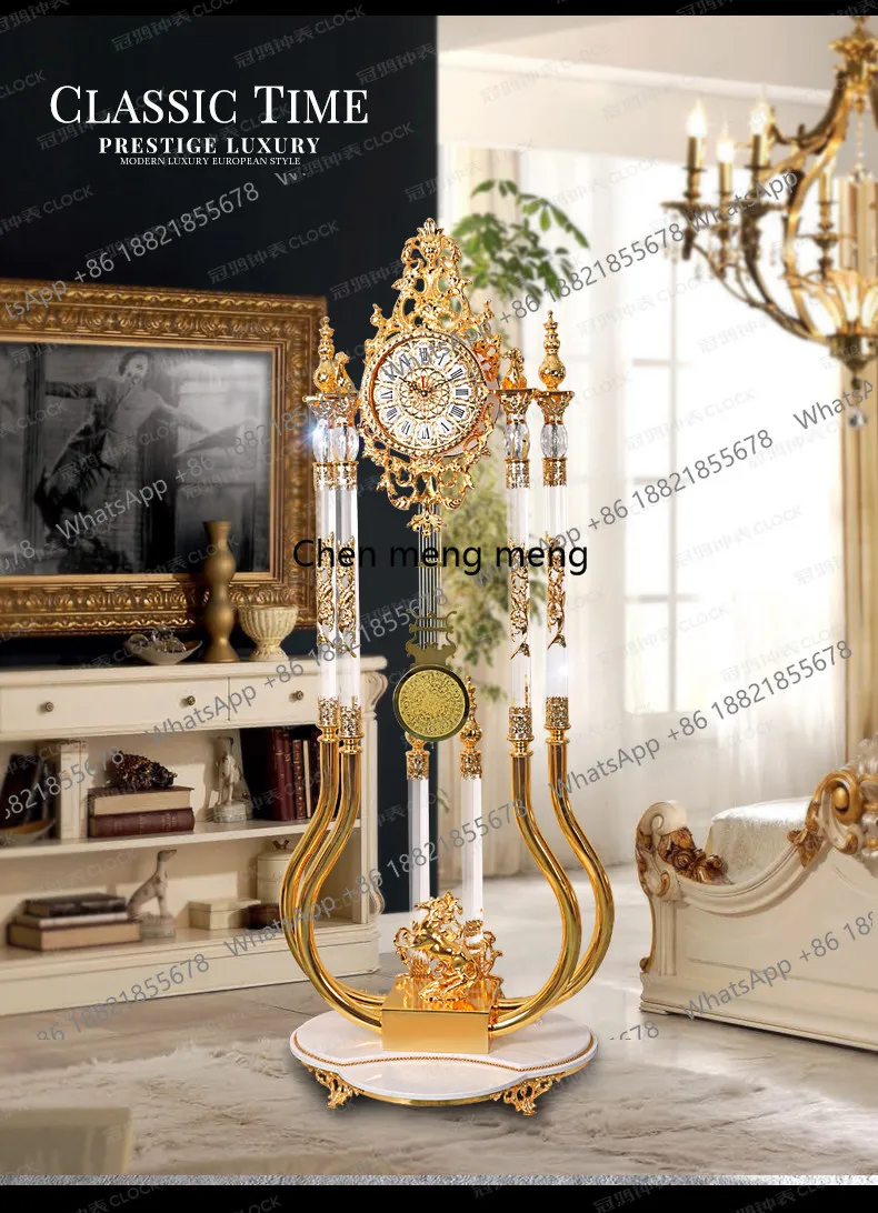 

Floor clock living room European-style villa vertical living room Floor clock light luxury European-style