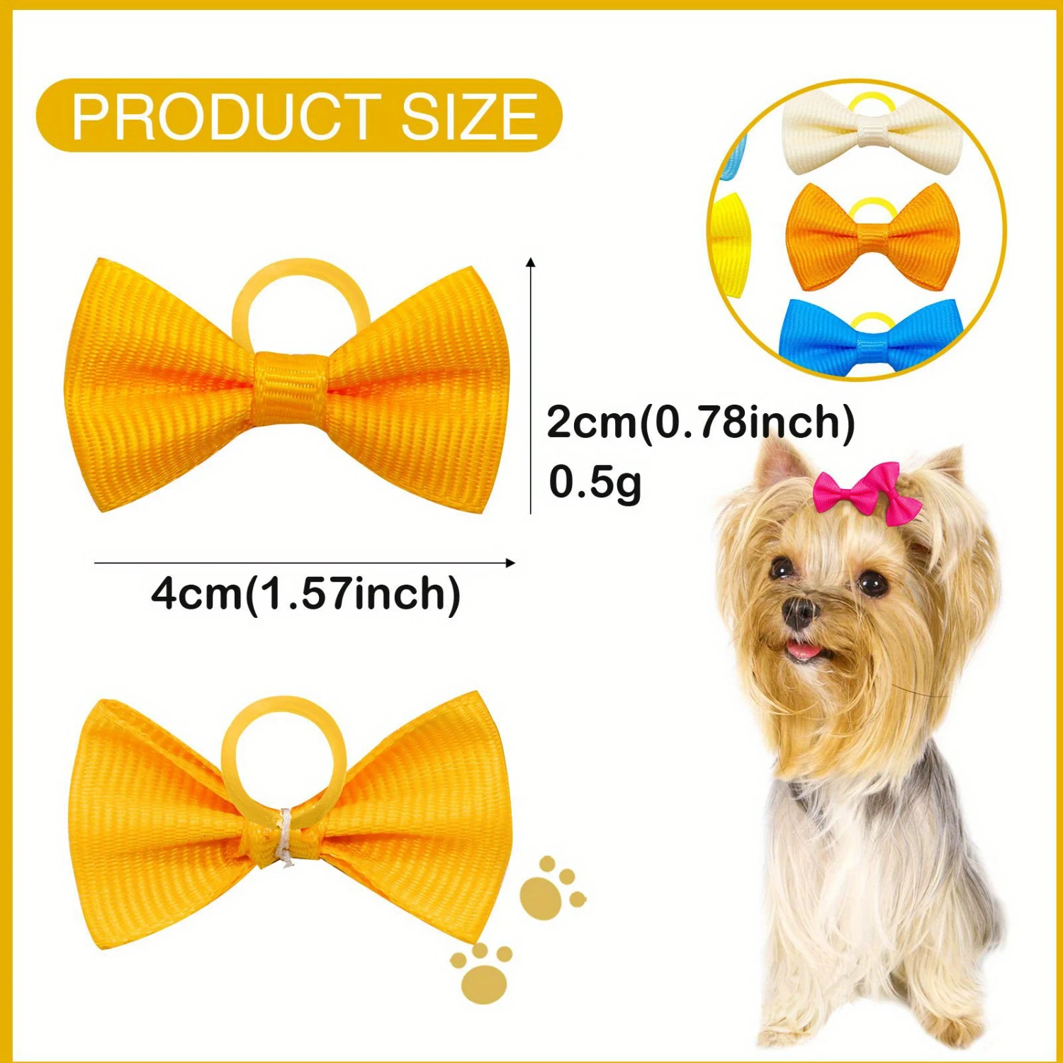 20pcs Assorted Color Cute Solid Color Pet Head Flower, Hair Headwear Dog Accessories