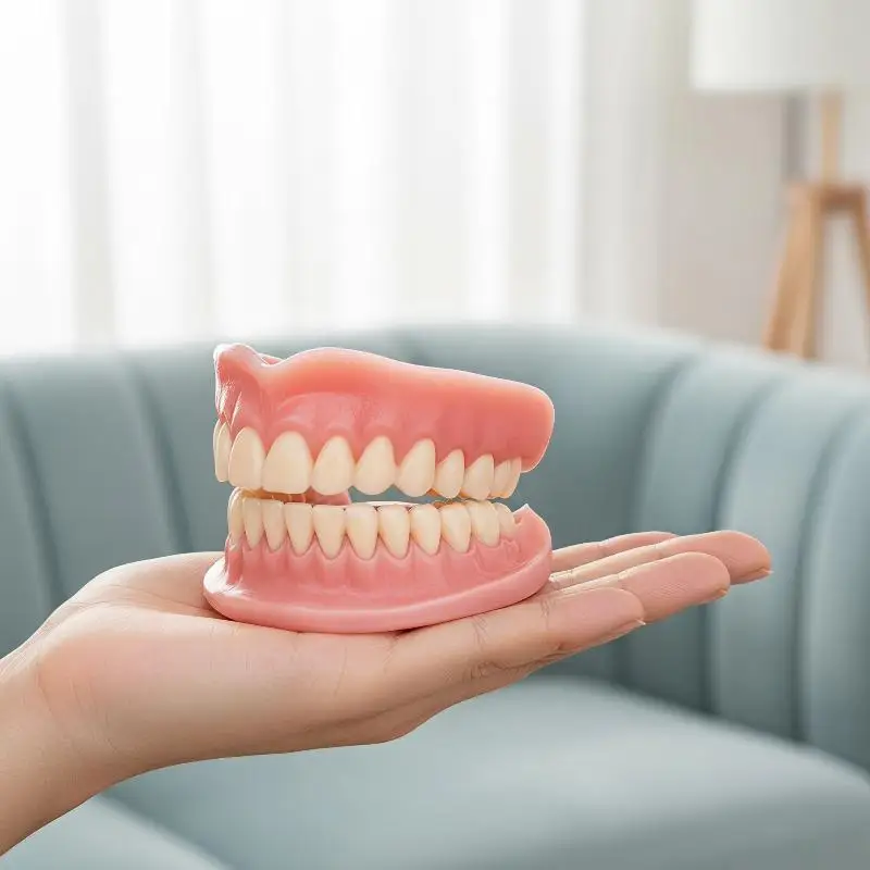 1 Set Cosplay Silicone False Teeth Prop, Upper & Lower Halloween Party Decor, With Mini Toothbrush & Toothpaste