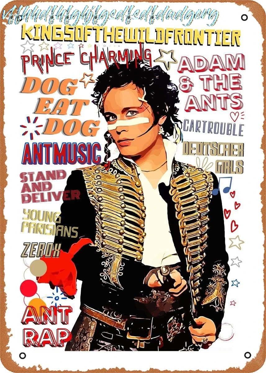 Vintage Metal Tin Sign Adam Ant Music Icons Pop Art Musical Bar Pub Cafe Wall Kitchen Bathroo Poster Karaoke Retro Decor Ar sign