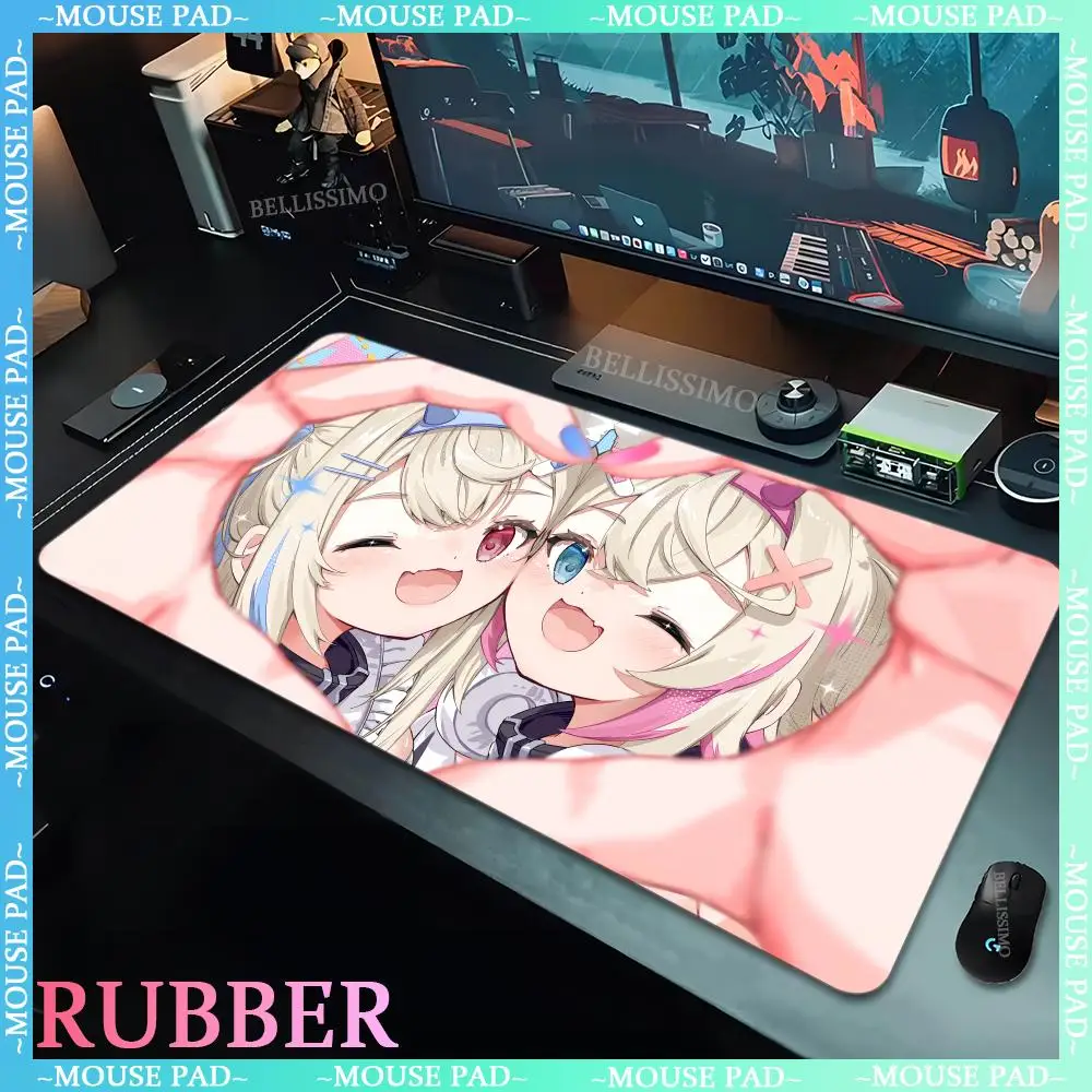 

Hot selling anime Hololive popular virtual artist FUWAMOCO mousepad oversized HD girl desk mat keyboard pad lock edge mouse pad