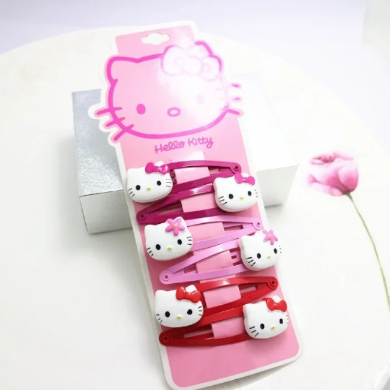 Kawaii Sanrioed Pink do włosów Pink HelloKittys japońskie i koreańska dziewczyna serce spinka dziewczyna BB spinka grzywka klips biżuteria prezent