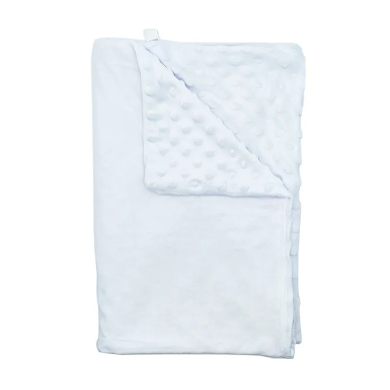 3pcs Sublimation DIY White Blank Short Plush Double Layer Baby Blanket Size 30*40Inch