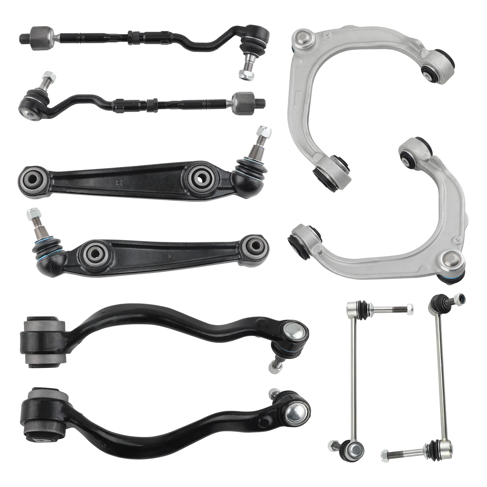 Front Lower Upper Control Arms Tie Rod End Sway Bar Links Kit For BMW E70 E71 2007-2013