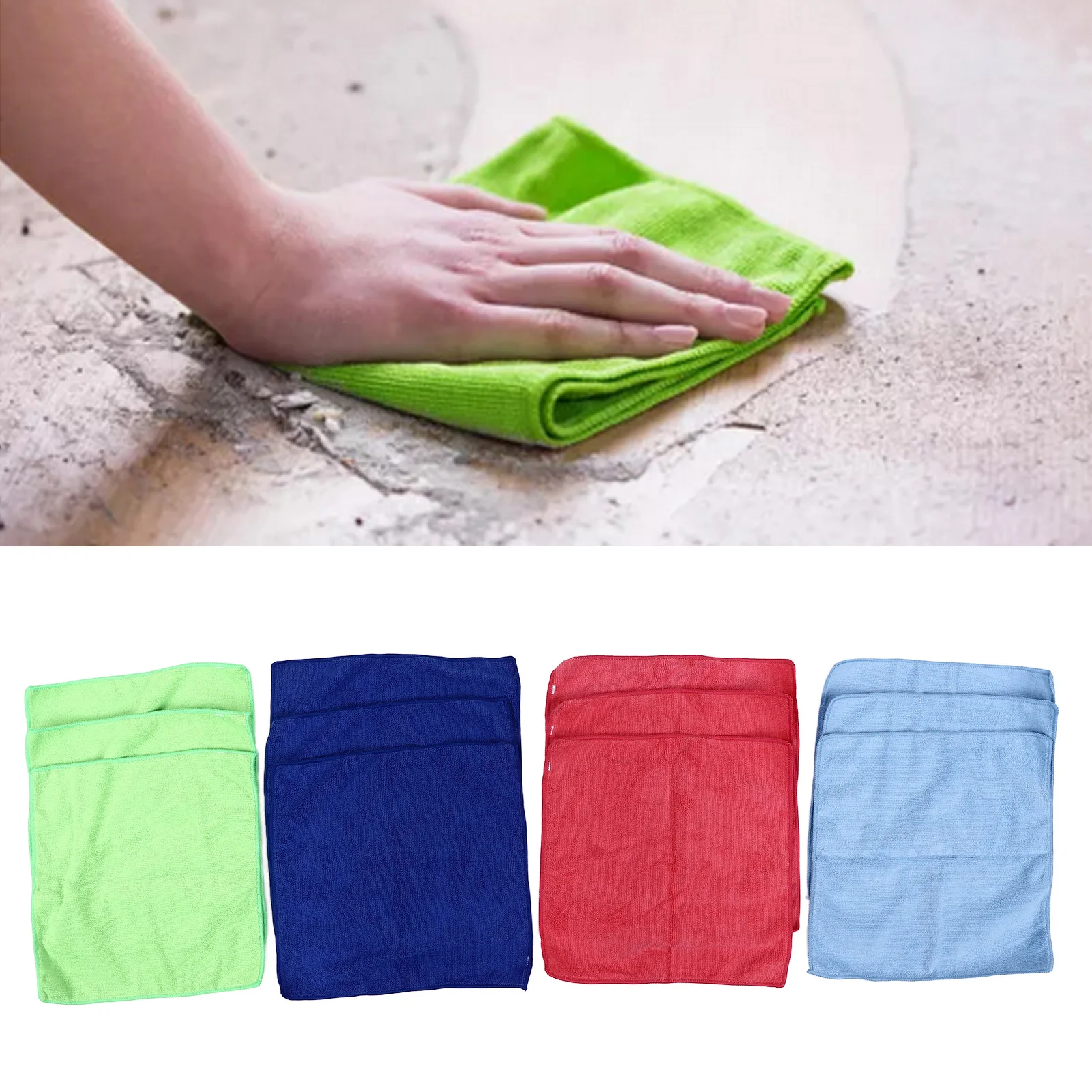 Pack of 12 Kitchen Wipes, Microfiber Cleaning Cloths, Soft Absorbent High Density Cleaning Wipes, Reusable Kitchen Towels