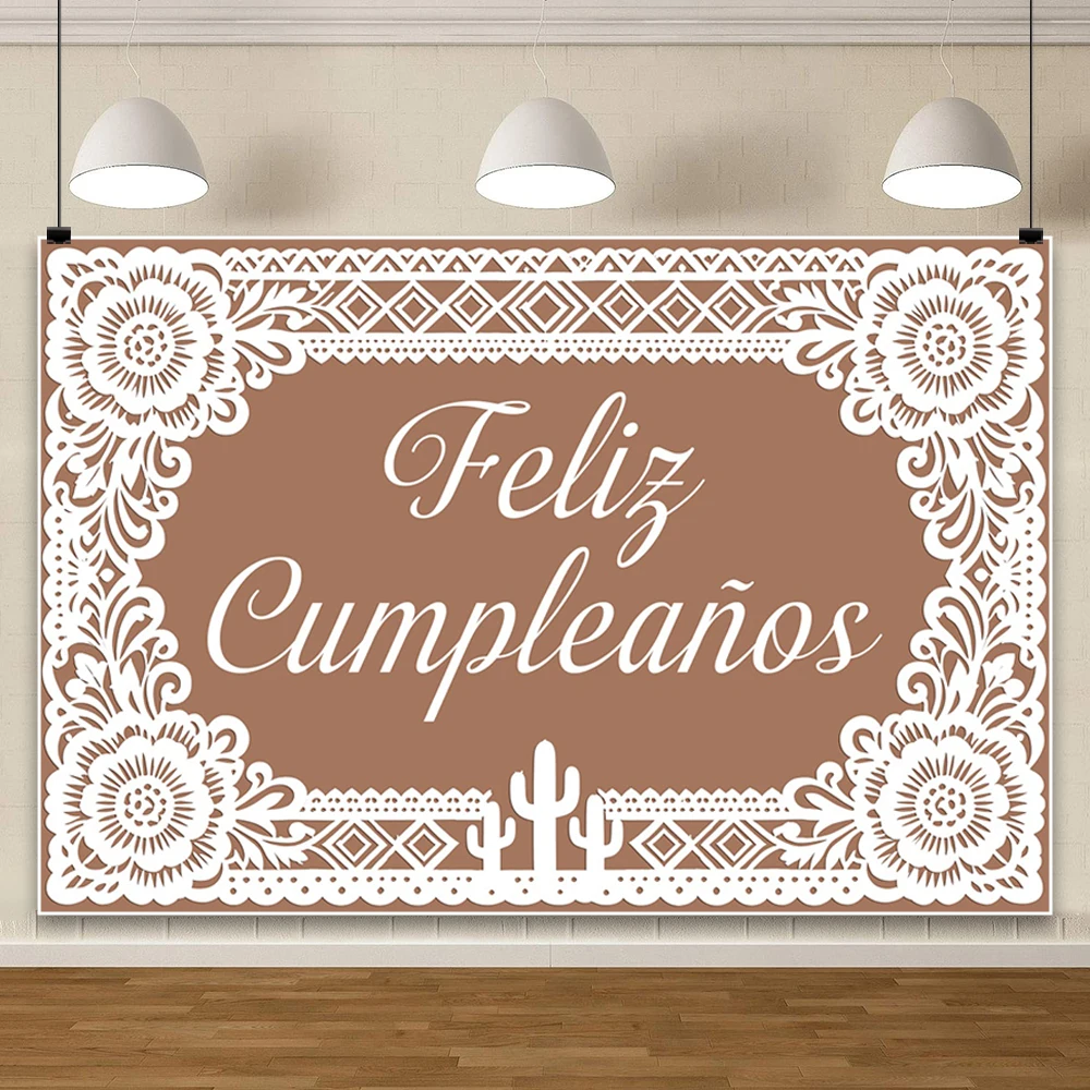 Yeele Cielito Lindo Backdrop Brown Blue Pink Mexican Fiesta Talavera Floral Holiday Wedding Birthday Party Decoration Background