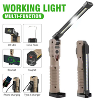 KDULIT Multi-function Super Bright LED Fold Floodlight Portable Magnetic COB Working Light Type-C Rechargeable Camping Lamp
