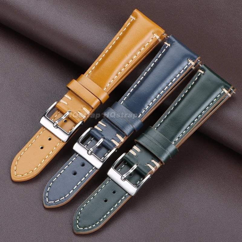 Rindslederarmband 20mm 22mm 24mm Uhrenarmband für Rolex für Seiko Braceler Universal Quick Release Sport Wasserdichtes Armband