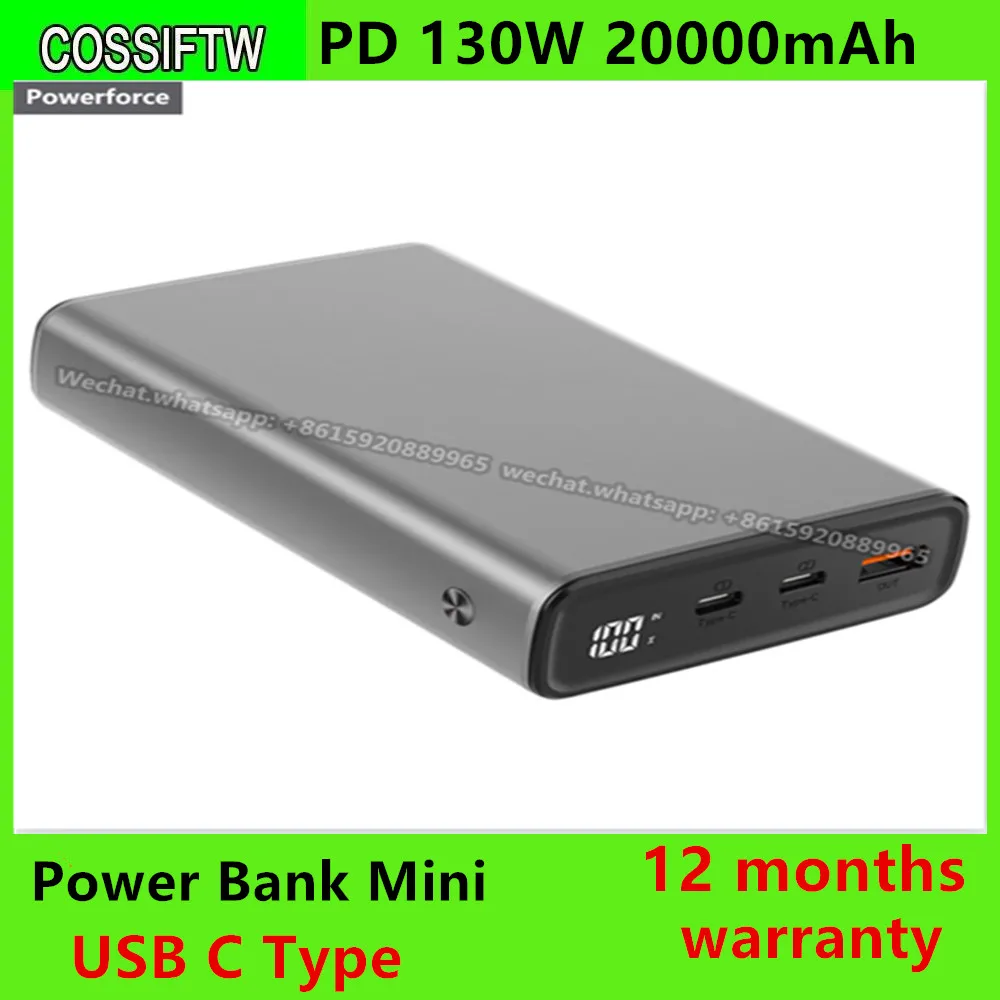 

COSSIFTW Brand New 20000mAh Portable Power Bank Fast Charging For iPhone Laptop Tablets Multiple Port PD 130W Power Bank Mini