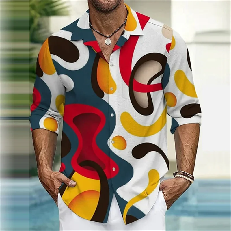 Camisa informal con botones de solapa para hombre, ropa con gráficos HD, elegante y cómoda, Material suave y saludable, novedad de 2024