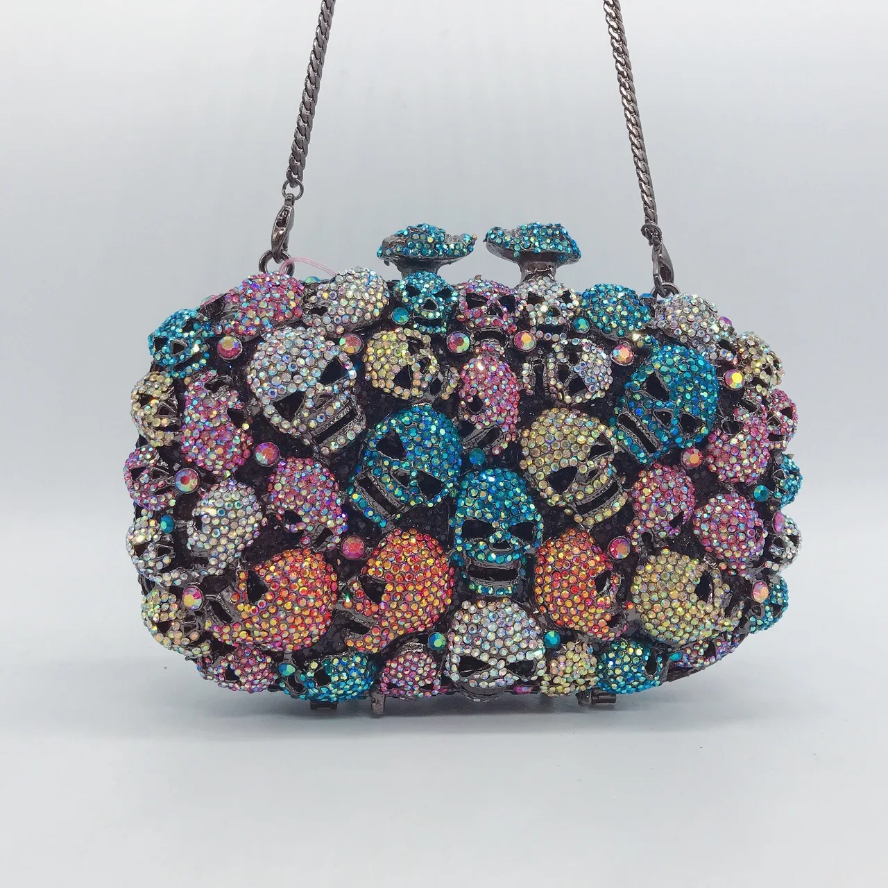 Skull Ghost Diamond Dinner Bag Style Banquet Full Of Diamonds Clutch Empty Crystal Women's Bag Clutch Carteras Diseñador De Lujo