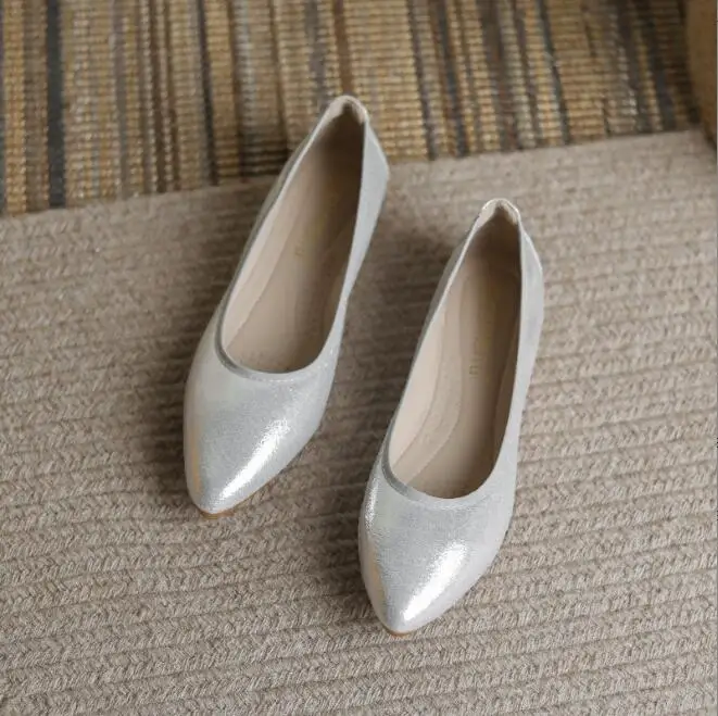 Women Flat Shoes Driving Shoe Pregnant Women Shoes Gold Silver Black Flats Solid Color Flats  Walking Shoes