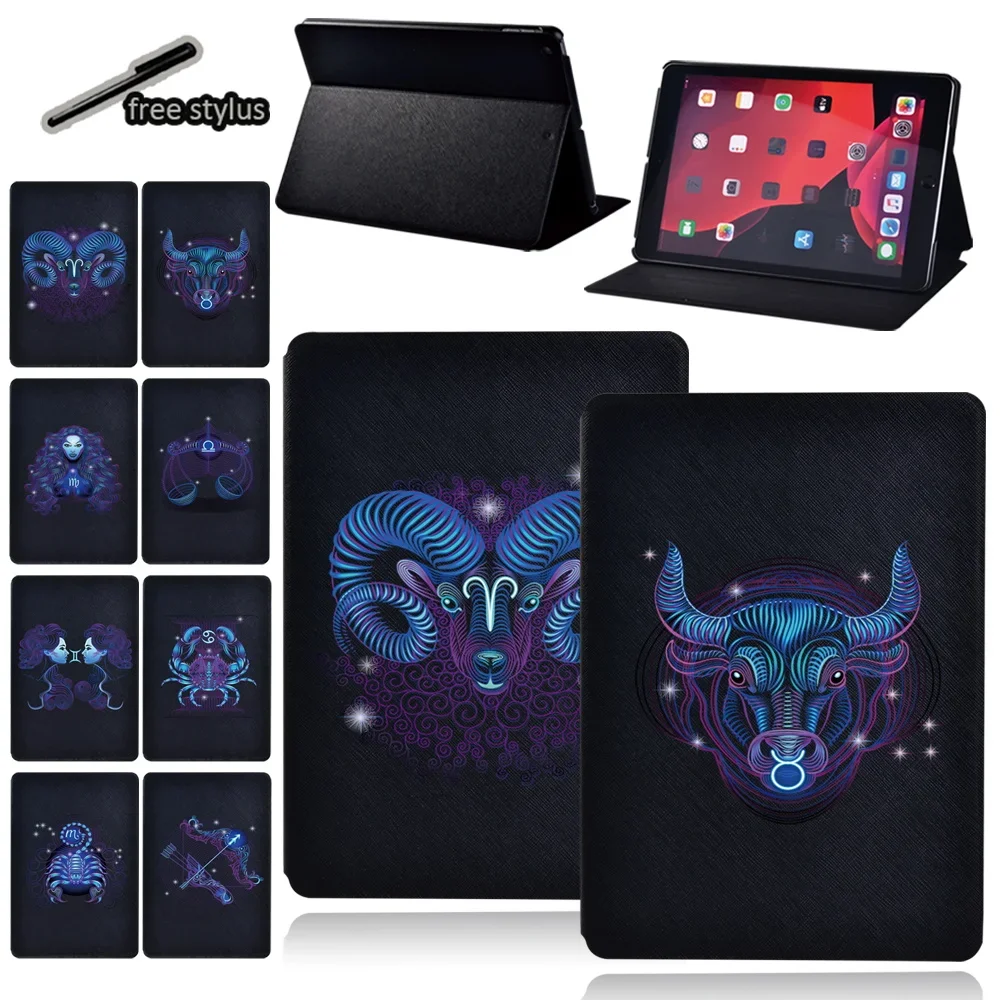 

Tablet Stand Case for Apple IPad Air 5 4 10.9 Inch/IPad Pro 11"/Pro 9.7" 10.5"/Air1 2 3 Zodiac Print Pu Leather Protective Cover