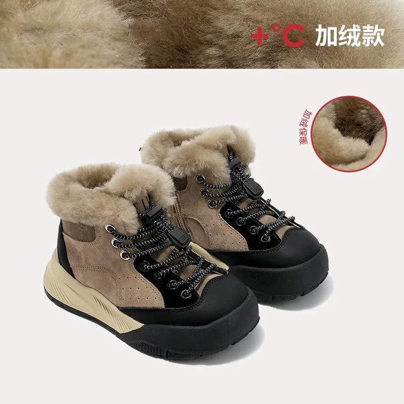 

2025 Fashion Kid's Snow Boots Children's Ankle Boots for Kids Toddlers Shoes Vintage Warm Cotton Short Boots Girls Winter Shoes