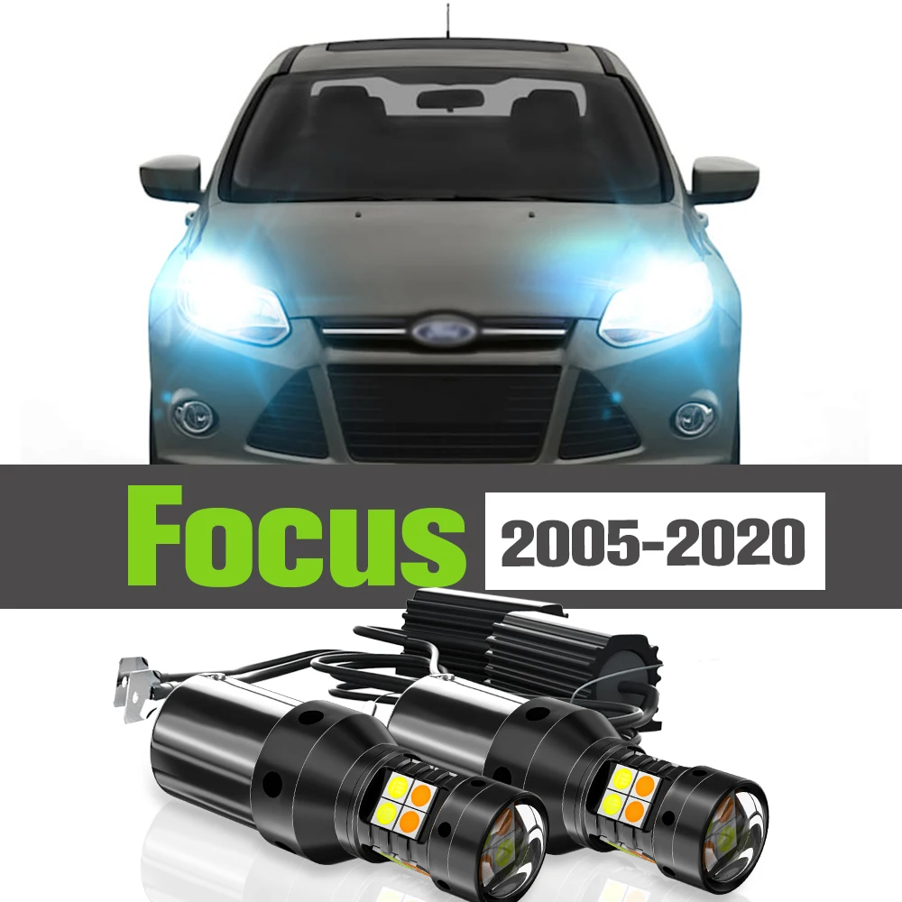 

2x LED Dual Mode Turn Signal+Daytime Running Light DRL Accessories Lamp For Ford Focus 2 3 4 2005-2020 2012 2013 2014 2015 2016