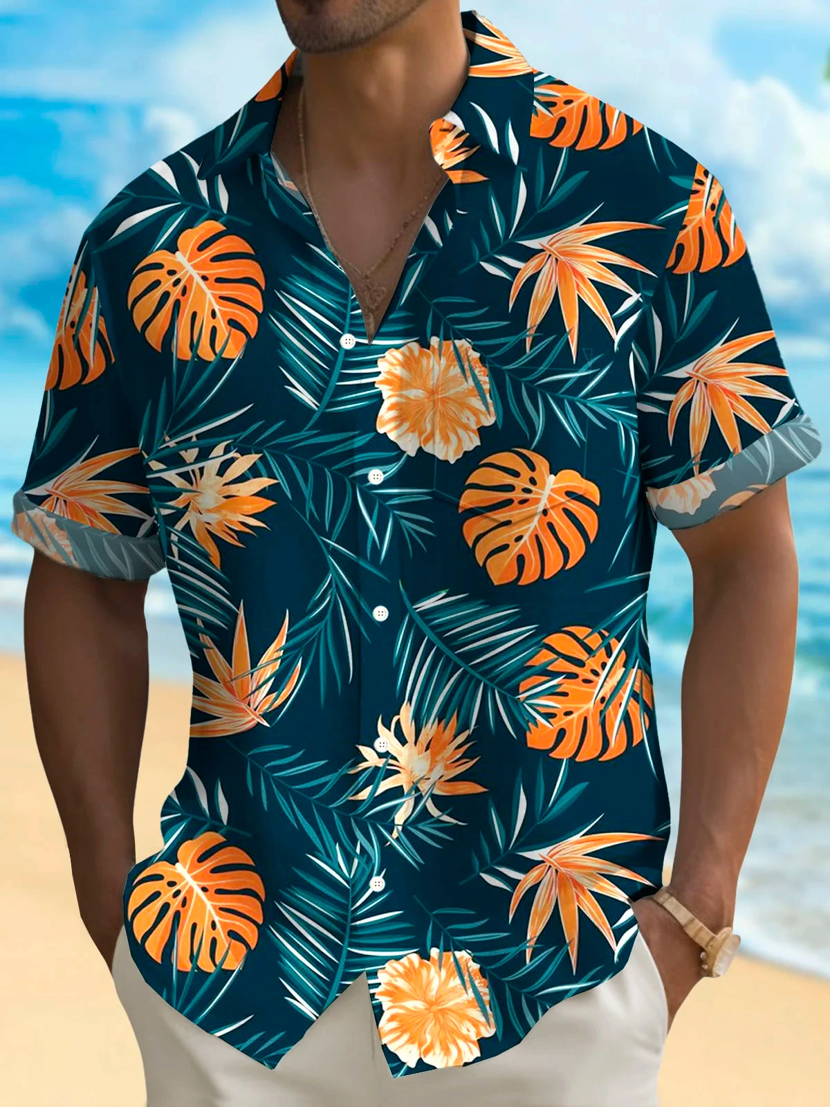 

Summer Coconut Tree Palm Tree Hawaiian Style Men's Hawaiian Shirt Street Casual Summer Turndown Short Sleeves Polyester Shirt