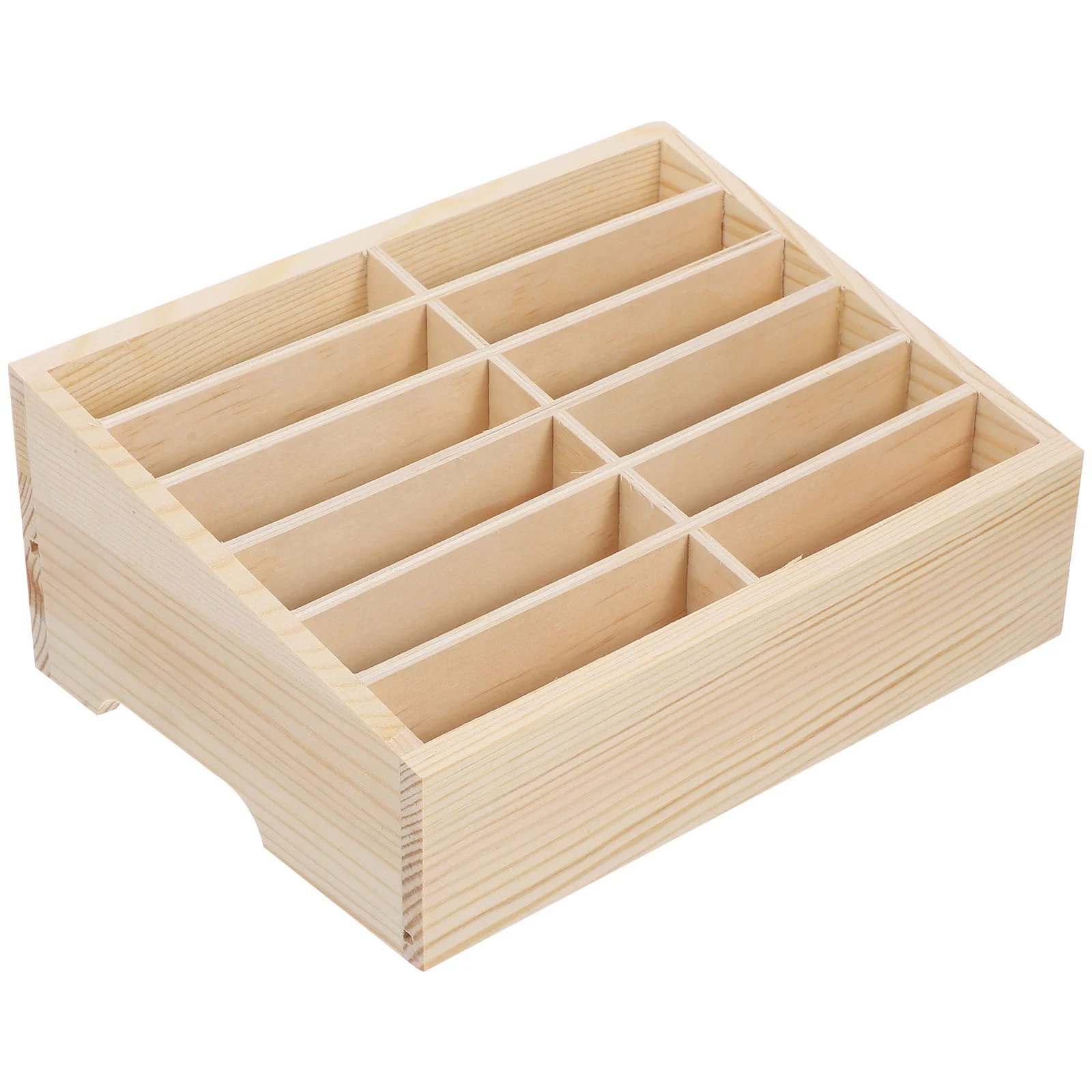 Mobile Phone Storage Box Cell Holder Meeting Room Organizer Rack Desktop Case Wooden Temporary Office Section