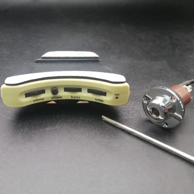 Soundhole Guitar Pickup White Pickup with Silver Piezo or Hard Naked Piezo with endpin output