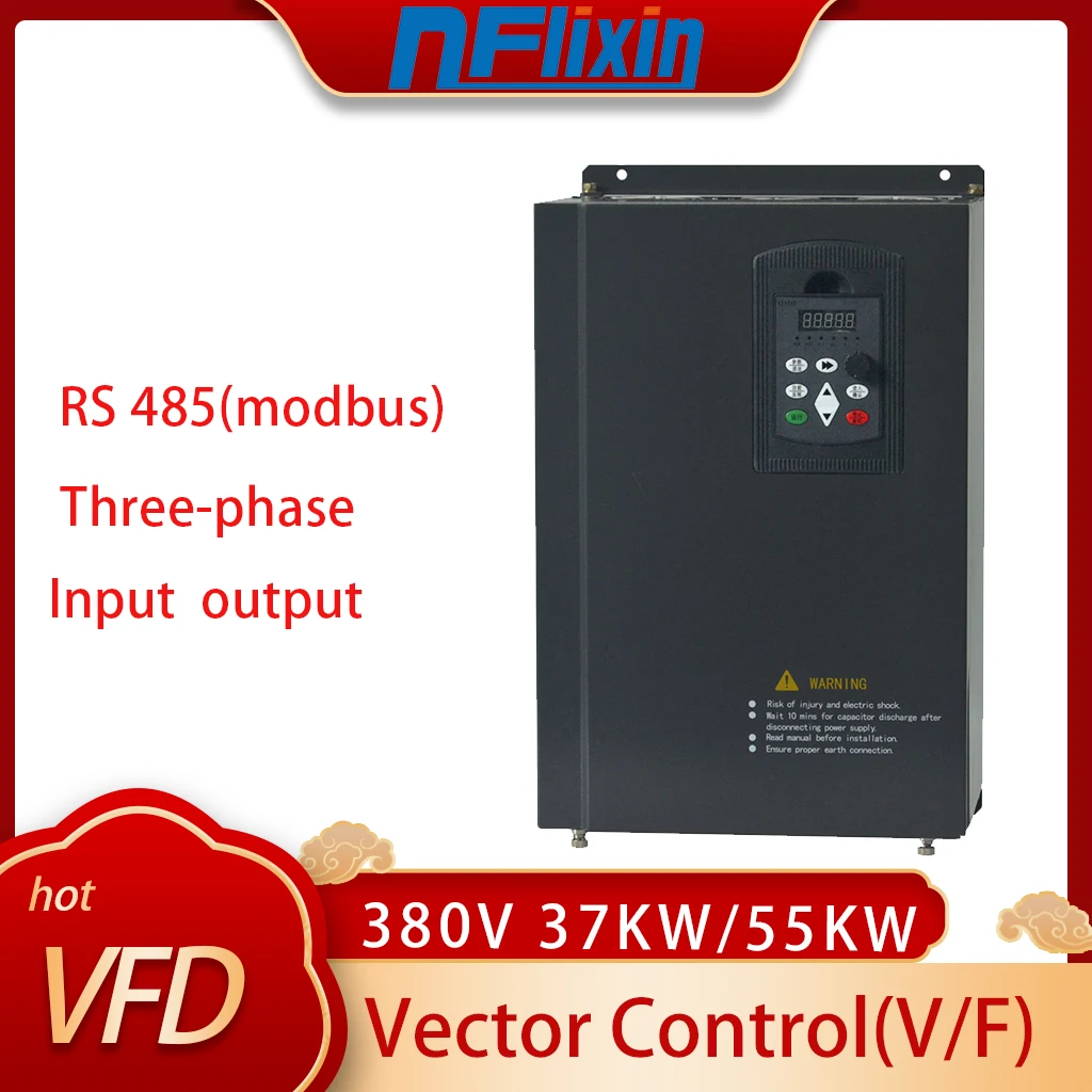 

380v 380v 37KW/55KW VFD Variable Frequency Drive Inverter 3HP Input 3HP Output Frequency Converter Fan motor speed control