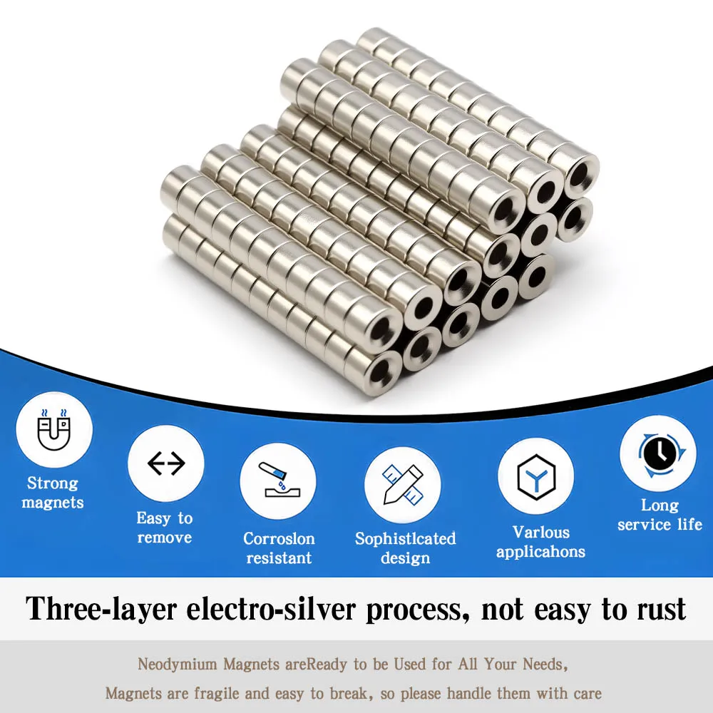 8x5-3 مللي متر سوبر قوية مستديرة مع ثقوب المغناطيس مغناطيس النيوديميوم ندفيب N35 قوي دائم المغناطيسي imanes مغناطيس الثلاجة