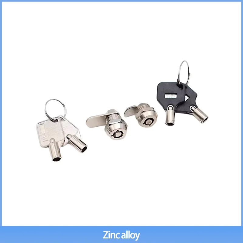 (9pcs) Cam Drawer Plum Blossom Copper Key Iron Box Mailbox Lock Cam Lock Flat Ring Industrial Electrical Box