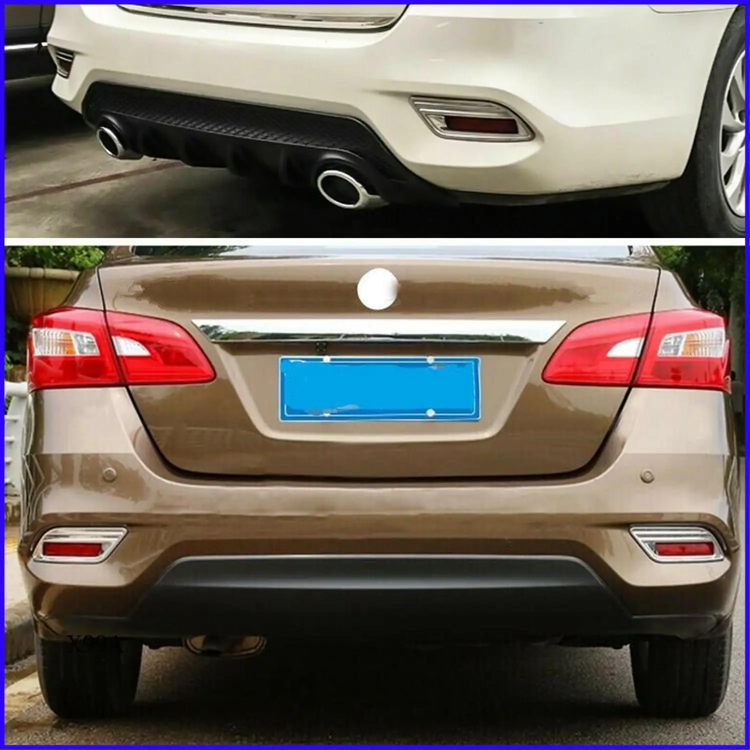 

WO-для Nissan Sentra 2016-2019 Seden хромированный задний бампер, противотуманная фара, отражатель, защитная крышка, накладка, украшение автомобиля