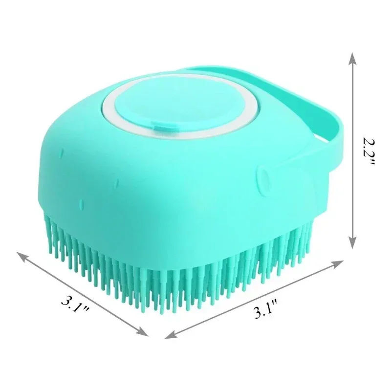 Pet Dog Shampoo Brush 2.7oz 80ml Cat Massage Comb Grooming Scrubber  for Bathing Short Hair Soft Silicone Rubber image 6