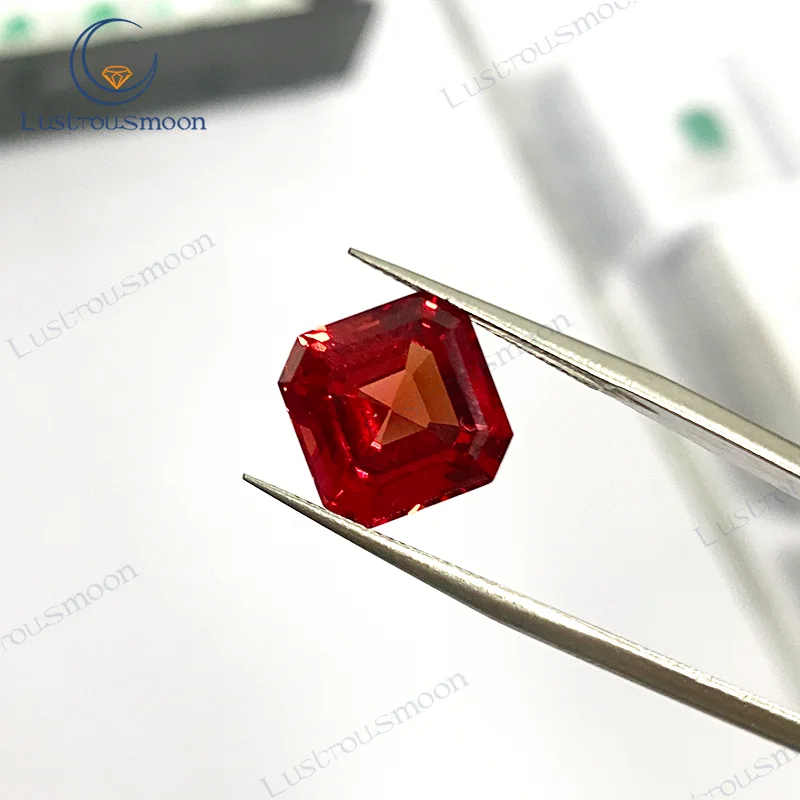 

Выращенный в лаборатории драгоценный камень Asscher изумрудной огранки, цвет граната, синтетический камень на выбор, сертификат AGL, свободные драгоценные камни для изготовления ювелирных изделий