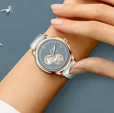 LOBINNI Women Automatic Watch 36.5mm Ladies Mechanical Wristwatch 50m Waterproof Sapphire Multi-Dial Week Date 24 Hours