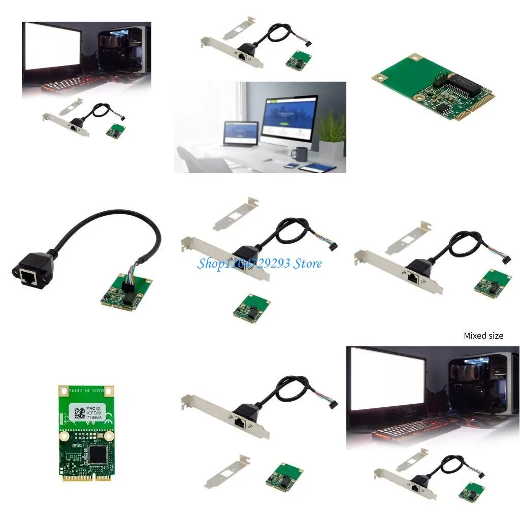 

Y2GD Mini PCIe Server Networking Card I210AT Ethernet RJ45 Adapters Card 2.5Gbps Mini PCIE Networking Card