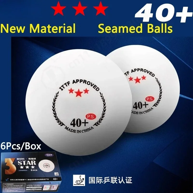 3Stars New Material 40+ PingPong Balls Seamed Table Tennis Balls 729 Table Tennis Balls For Trainning & Competition 6Balls/Box