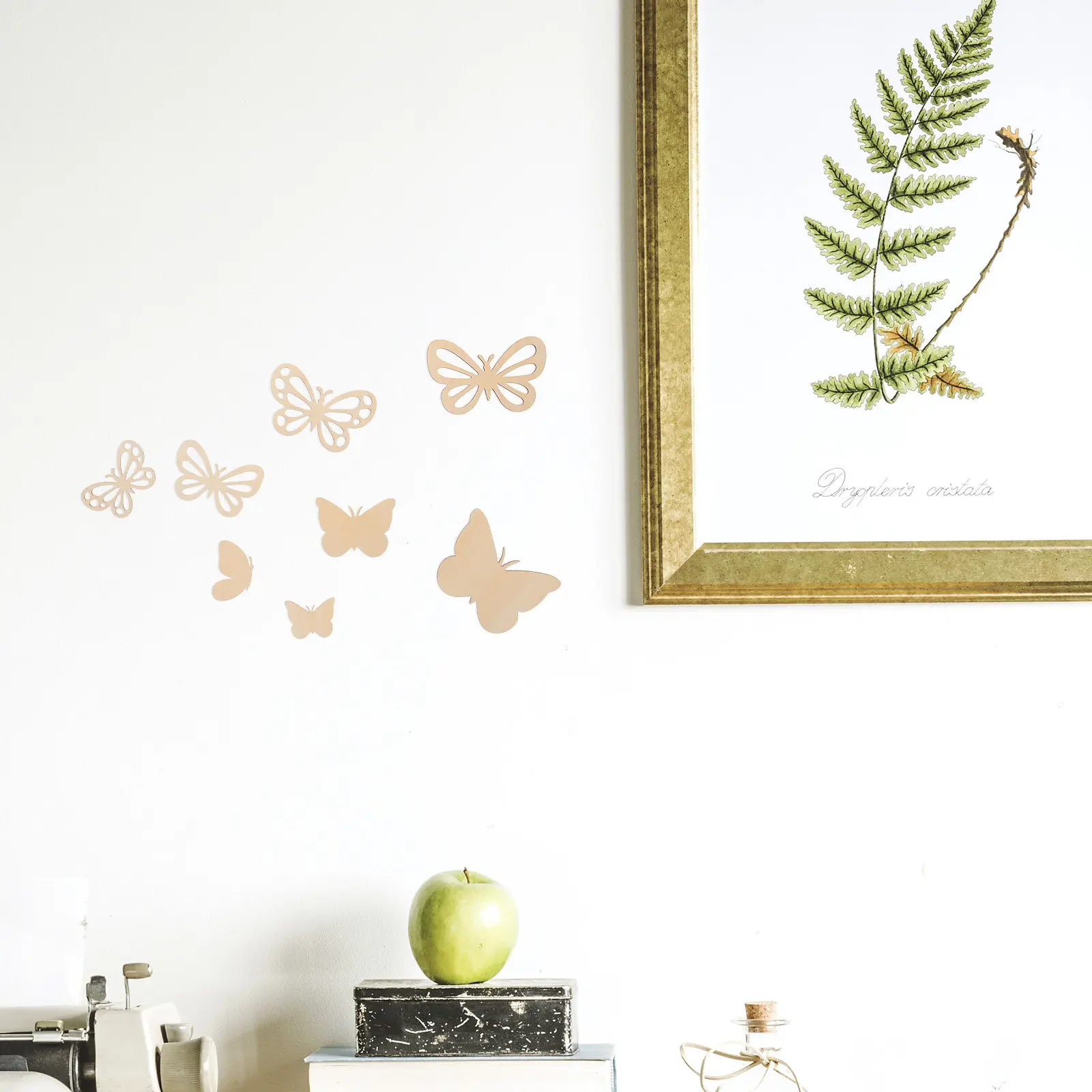 16pcs Unfinished Wood Butterfly Wall Art DIY Cutouts for Nursery, Rustic Decorative Wall Decals & Craft Ornaments