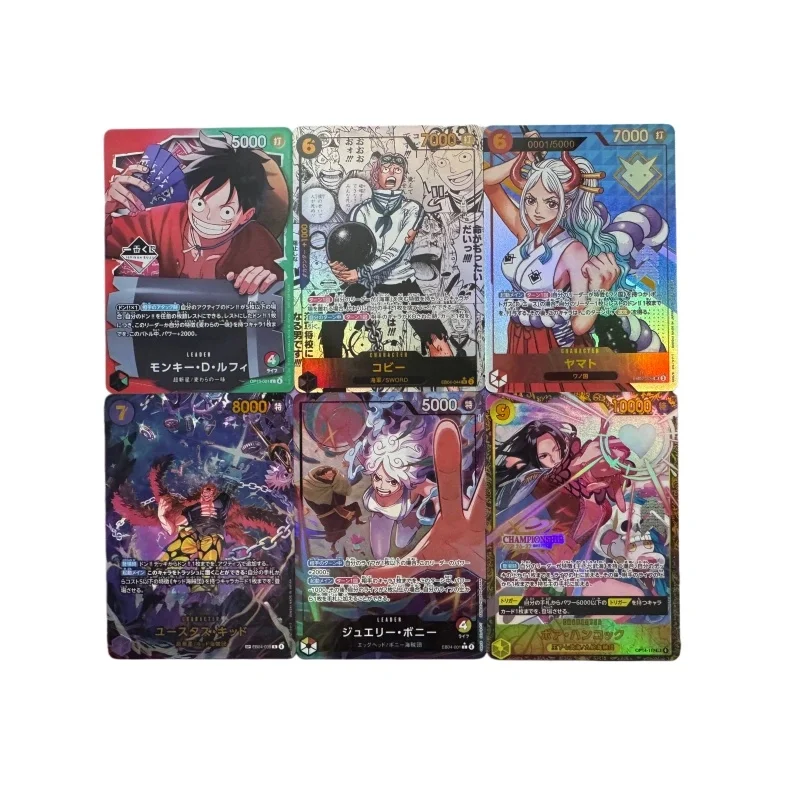 Cartoon One Piece Japanese Version OPCG Comic Replica DIY Color Flash Nika Luffy Empress Anime Game Collection Card Gift Toy