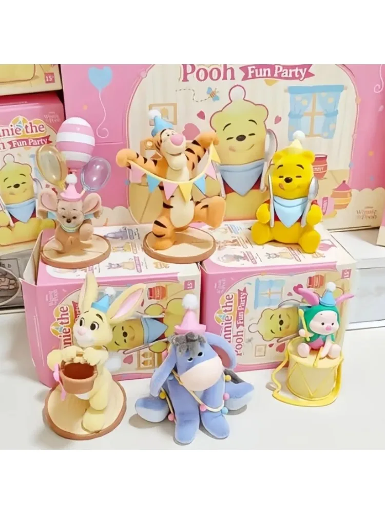 TOPTOY Disney Winnie The Pooh Carnival Party Series Blind Box Handgefertigte beflockte Figur Trendiges Peripherie-Ornament für Sammler
